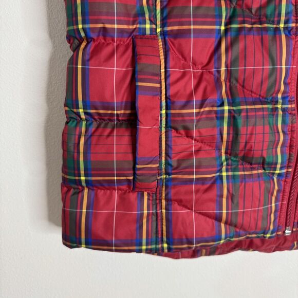 Lands' End Red Plaid Puffer Vest - Picture 2 of 10